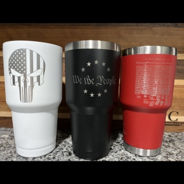 30 oz Laser Engraved Tumbler - Black